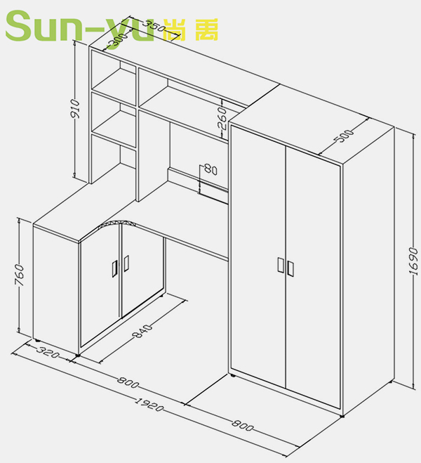 单人高架床侧梯米乐m6
床组合柜设计图